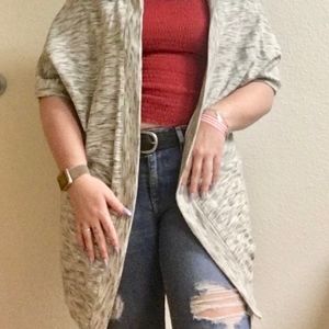 SHORT SLEEVE HOODIE CARDIGAN